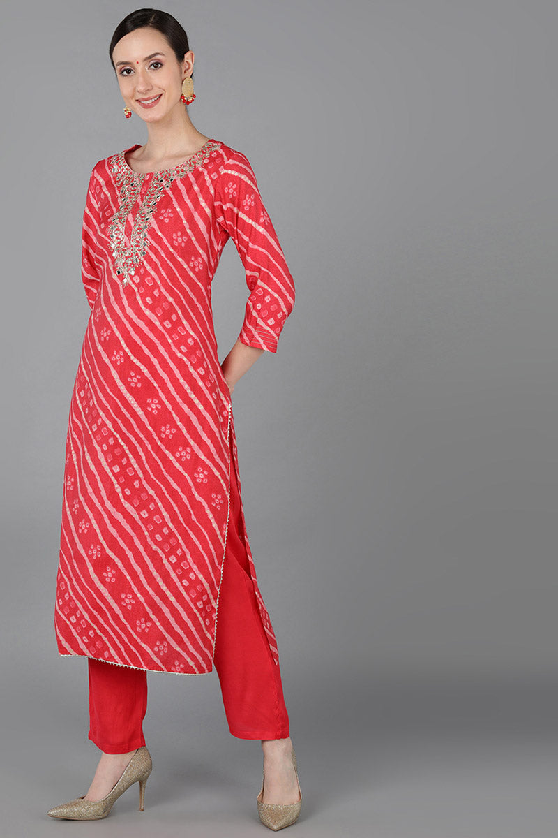  Women Pink Chanderi Silk Kurta Trousers With Dupatta 