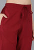  Women Red Poly Silk Yoke Design 