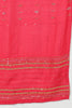 Peach Silk Blend Abstract Straight Kurta Trousers With Dupatta 