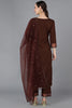  Women Brown Poly Silk Yoke Design