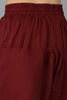 Maroon Silk Blend Solid A-Line Kurta Trousers With Dupatta 