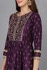 Purple Silk Blend Anarkali Kurta Pant With Dupatta PKSKD1773