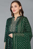 Green Silk Blend Anarkali Kurta Pant With Dupatta PKSKD1777