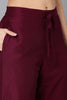 Burgundy Silk Blend Embroidered Kurta Pant With Dupatta PKSKD1783