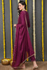 Purple Silk Blend Solid Yoke Design Straight Suit Set PKSKD1787