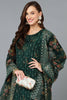 Organza Green Floral Printed Straight Suit Set PKSKD1799