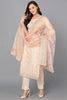 Peach Organza Ethnic Motifs Straight Suit Set PKSKD1801