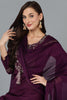 Silk Blend Purple Embroidered Straight Kurta Pant With Dupatta PKSKD1806