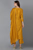 Mustard Silk Blend Straight Kurta Palazzo With Dupatta PKSKD1827