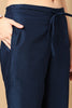 Navy Blue Silk Blend Straight Kurta Pant With Dupatta PKSKD1840