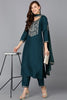 Green Silk Blend Solid Straight Suit Set PKSKD1842