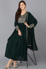 Green Georgette Solid Anarkali Suit Set PKSKD1843