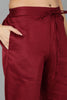 Maroon Silk Blend Straight Kurta Pant With Dupatta PKSKD1847