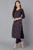 Purple Silk Blend Ethnic Motifs Straight Suit Set PKSKD1848