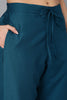 Teal Silk Blend Straight Kurta Pant With Dupatta 