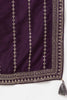 Purple Silk Blend Straight Kurta Palazzo With Dupatta 