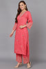 Pink Silk Blend Straight Kurta Palazzo With Dupatta PKSKD1872