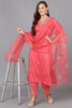 Pink Silk Blend Straight Kurta Palazzo With Dupatta PKSKD1872