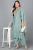 Green Silk Blend Straight Kurta Palazzo With Dupatta PKSKD1883