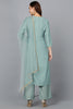 Green Silk Blend Straight Kurta Palazzo With Dupatta PKSKD1883