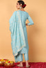 Blue Silk Blend Straight Kurta Pant With Dupatta PKSKD1888