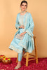 Blue Silk Blend Straight Kurta Pant With Dupatta PKSKD1888