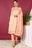 Peach Silk Blend Straight Kurta Pant With Dupatta PKSKD1899