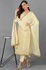 Yellow Silk Blend Ethnic Motifs Straight Suit Set PKSKD1904