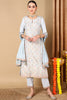 Blue Silk Blend Straight Woven Design Kurta Pant With Dupatta PKSKD1907