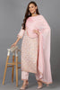 Pink Silk Blend Ethnic Motifs Straight Suit Set PKSKD1908