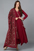 Fuschia Poly Georgette Angrakha Pant With Dupatta PKSKD1911