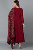 Fuschia Poly Georgette Angrakha Pant With Dupatta PKSKD1911