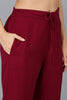 Fuschia Poly Georgette Angrakha Pant With Dupatta PKSKD1911