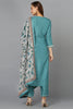 Sea Green Straight Kurta Pant With Dupatta PKSKD1921