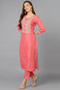 Coral Pink Silk Blend Straight Kurta Pant With Dupatta PKSKD1922