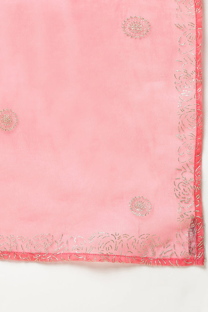 Pink Silk Blend Straight Kurta Pant With Dupatta PKSKD1923