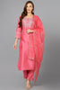 Pink Silk Blend Straight Kurta Pant With Dupatta PKSKD1923