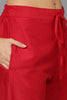 Red Silk Blend Straight Kurta Pant With Dupatta PKSKD1929