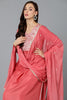 Silk Blend Blush Pink Straight Kurta Pant With Dupatta PKSKD1939