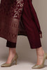 Maroon Poly Chanderi Woven Design Straight Suit Set PKSDK1976