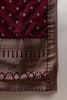 Maroon Poly Chanderi Woven Design Straight Suit Set PKSDK1976