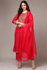 Pink Silk Blend Yoke Design Straight Suit Set PKSKD1992