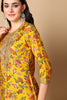 Yellow Silk Blend Floral Printed Straight Style Suit Set PKSKD2034