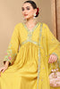 Yellow Silk Blend Embroidered Anarkali Suit Set PKSKD2046