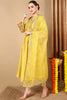 Yellow Silk Blend Embroidered Anarkali Suit Set PKSKD2046