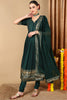 Green Silk Blend Woven Design Anarkali Suit Set PKSKD2051