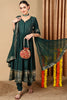 Green Silk Blend Woven Design Anarkali Suit Set PKSKD2051