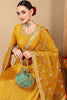 Yellow Silk Blend Embroidered Anarkali Style Suit Set PKSKD2058