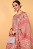 Pink Silk Blend Floral Printed Straight Style Suit Set PKSKD2073