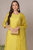 Yellow Poly Chanderi Solid Yoke Design Straight Suit Set PKSKD2076